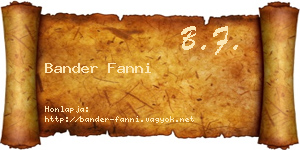 Bander Fanni névjegykártya